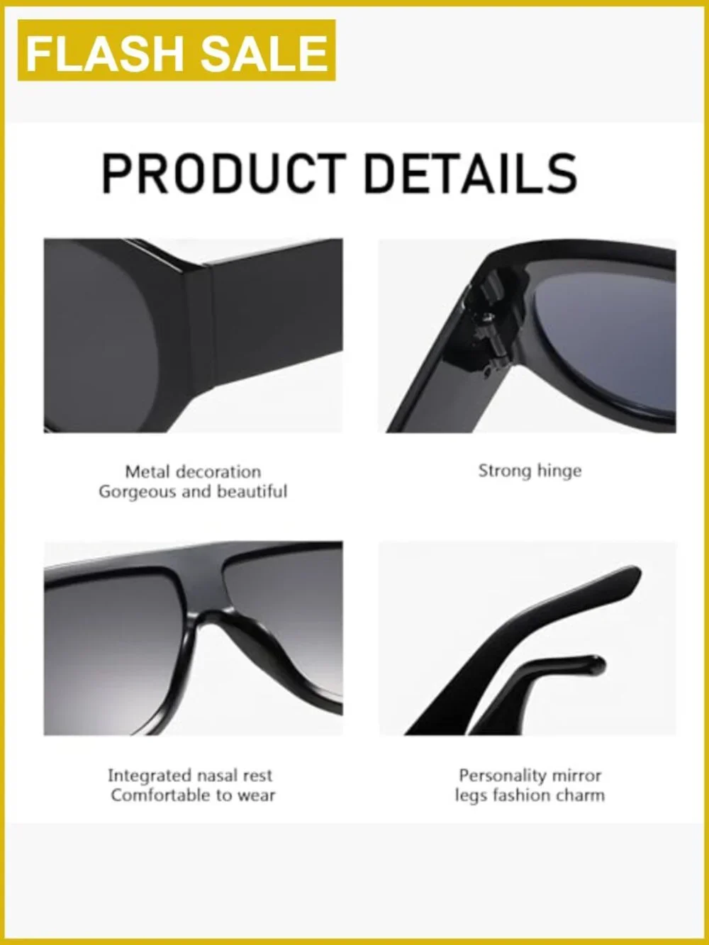 Oversized Aviator Sunglasses Pack for Women Men UV400 Protection